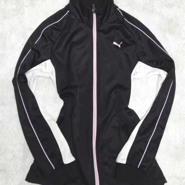 퓨마 검정핑크라인 범고래 져지 자켓