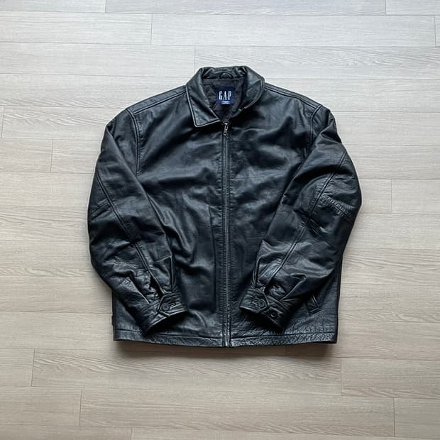 90s 올드갭 레더 자켓 블랙