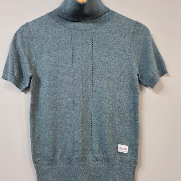 G-STAR RAW 반팔 터틀넥 니트 티셔츠 민트