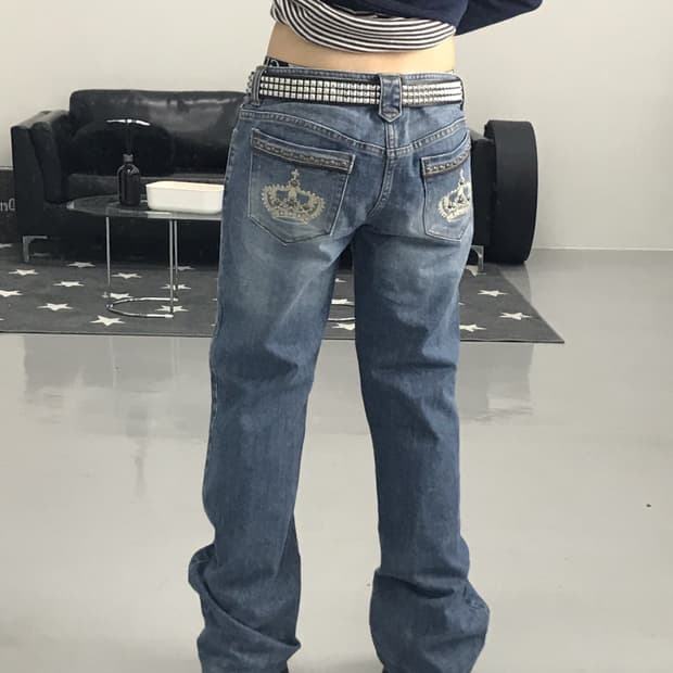 Jpn Y2k Detail Cotton Jeans