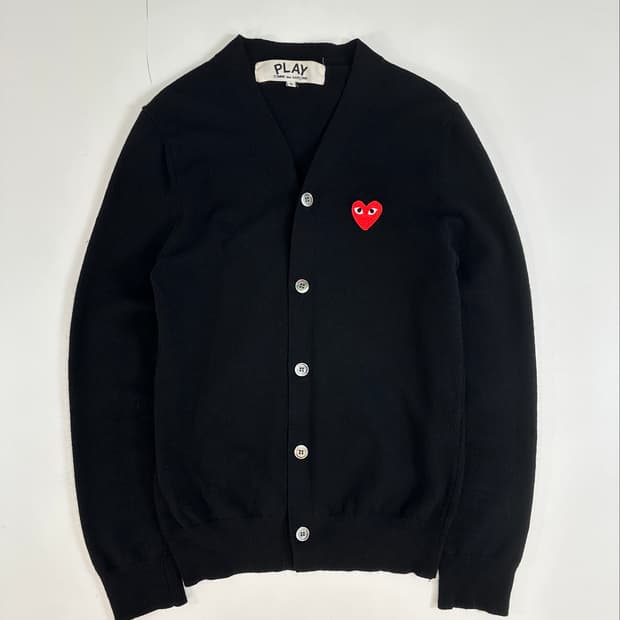 Comme des Garcons 꼼데가르송 와펜 블랙 니트 가디건 S