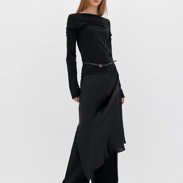 로우클래식 셔링 보트넥 탑 shirring boatneck top