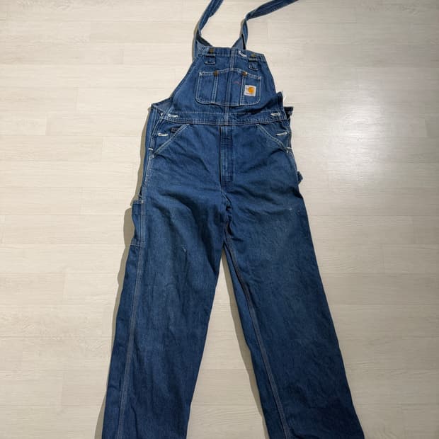 칼하트 데님 멜빵바지 32x30