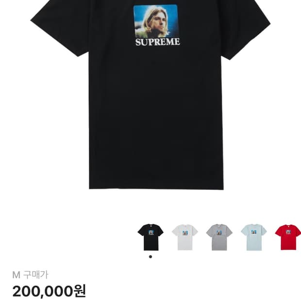 슈프림 커트 코베인 반팔 블랙 M