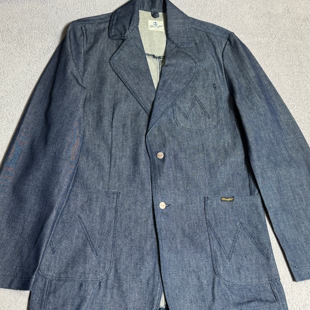 미사용 Wrangler 랭글러 블루벨 70s 로데노 데님 블레이져자켓