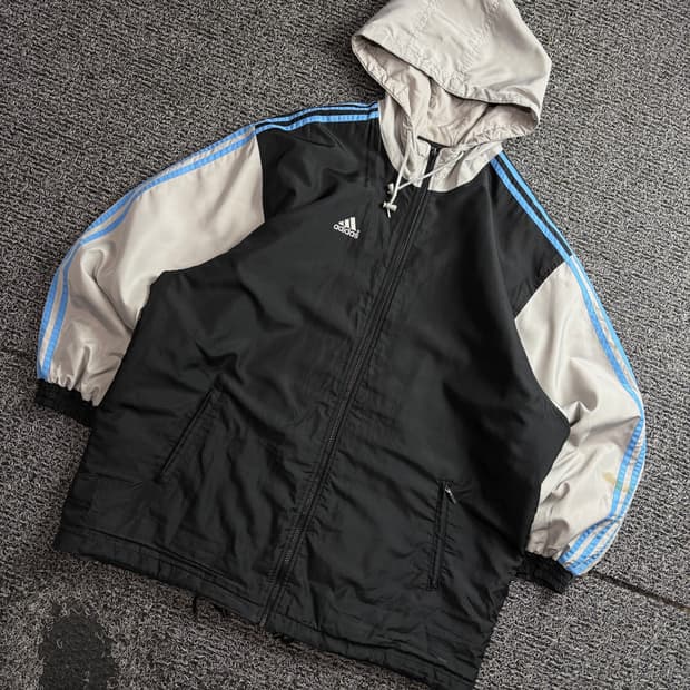 아디다스 빅로고 아카이브 누빔 후디 점퍼 3563