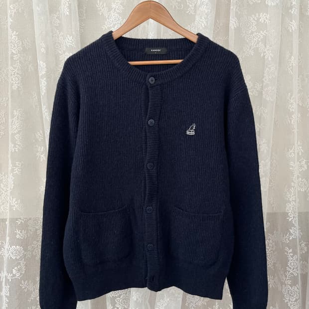 L) 캉골 라운드넥 가디건 네이비