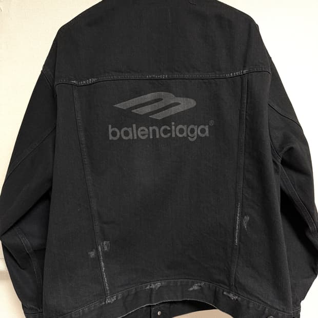 발렌시아가 워드로브 3b 스포츠 아이콘 재패니스 데님 자켓