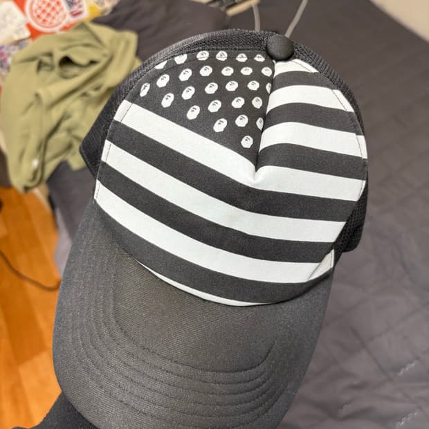 빈티지 Bape 베이프 성조기 메쉬캡 해