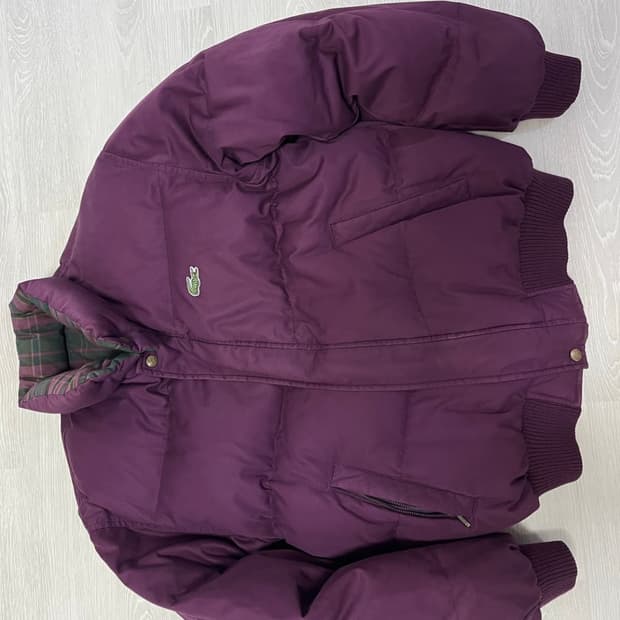 라코스테 빈티지 퍼플 패딩 L