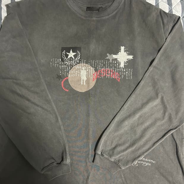 인세인개러지 롱슬리브 차콜 3사이즈