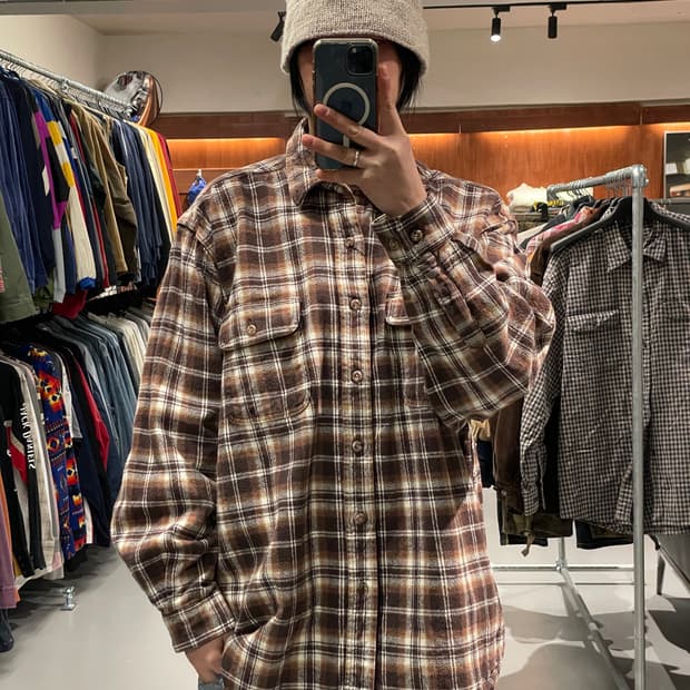 빈티지 플란넬 헤비 코튼 셔츠  