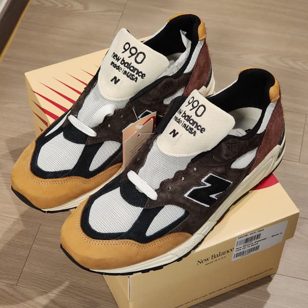뉴발란스 990v2 메이드인USA 브라운