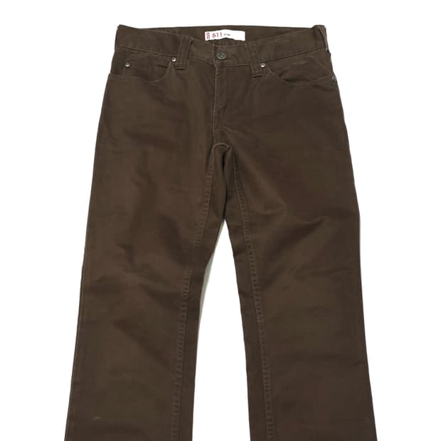511 Slim Fit Brown Cotton Pants 