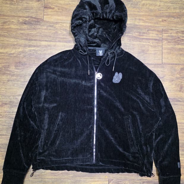 라이프워크 셔닐 벨벳 스트링후드집업