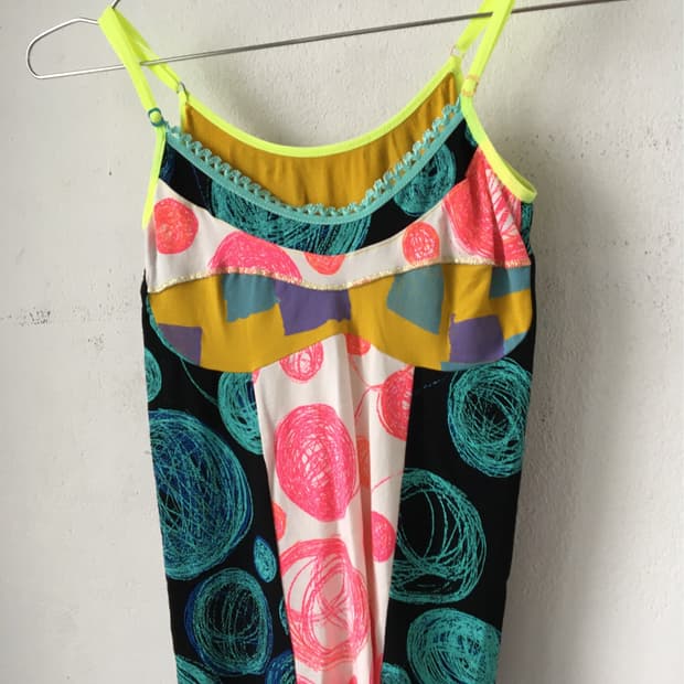 Pattern mixed sleeveless