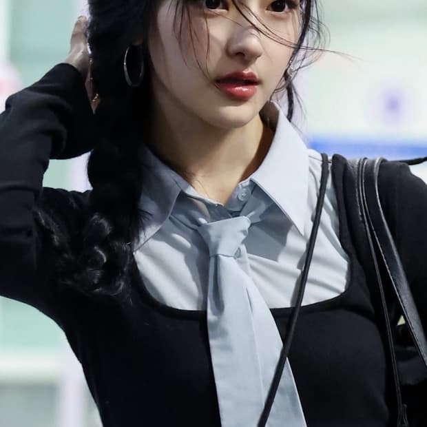 페인오어플레져 에블린 셔츠탑 블랙M