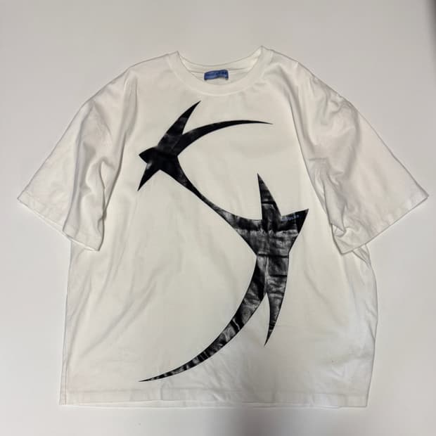 희귀!! Mugler x H&M 프린팅 오버핏 반팔 티셔츠 XL