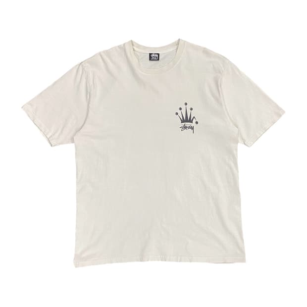 Stussy 크라운 심볼 프린팅 반팔 티셔츠