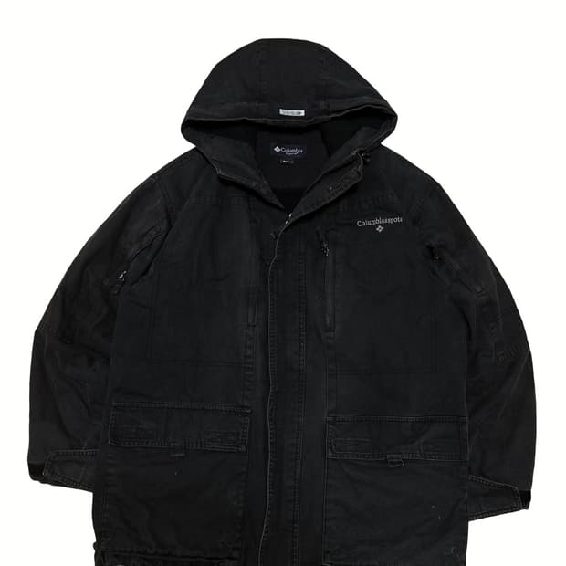 컬럼비아 블랙 워시드 후드 워크자켓