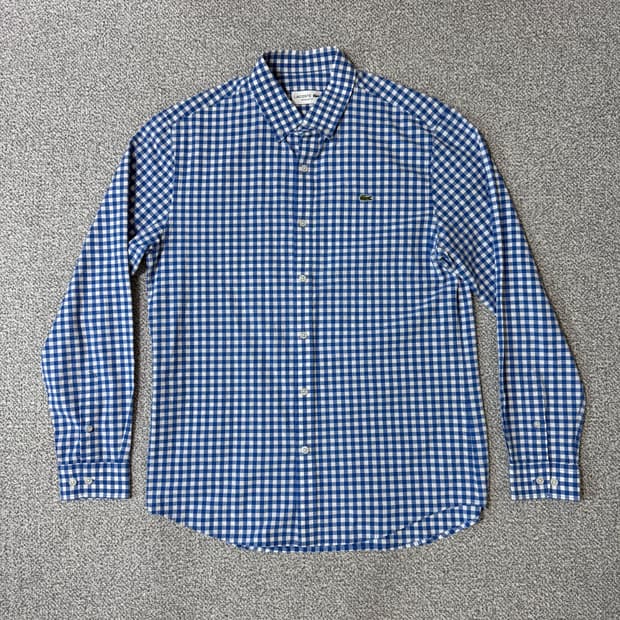 라코스테 시어서커 체크 셔츠 M