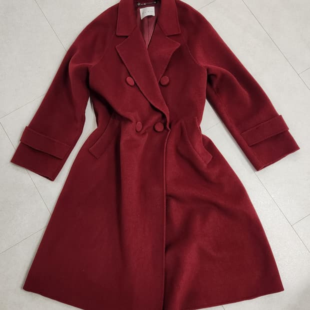 잇미샤 울캐시미어 버건디 더블롱코트