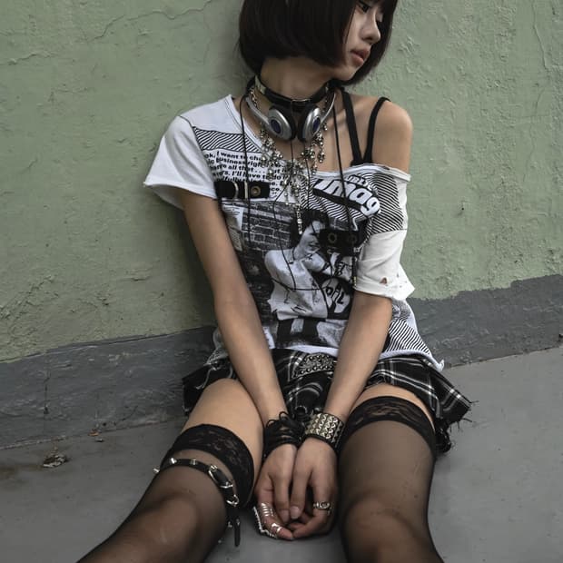 White Punk Printed T-shirt