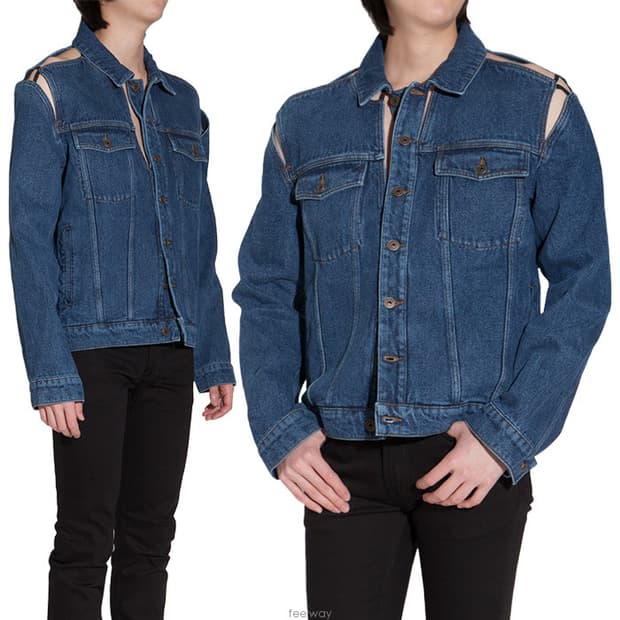 와이프로젝트 컷아웃 데님 자켓