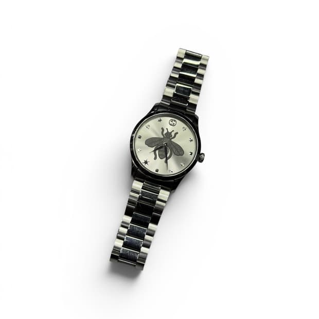 구찌 G-타임리스 쿼츠 38mm 스틸 실버