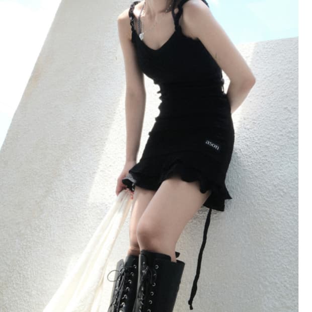 blossom mini  dress black