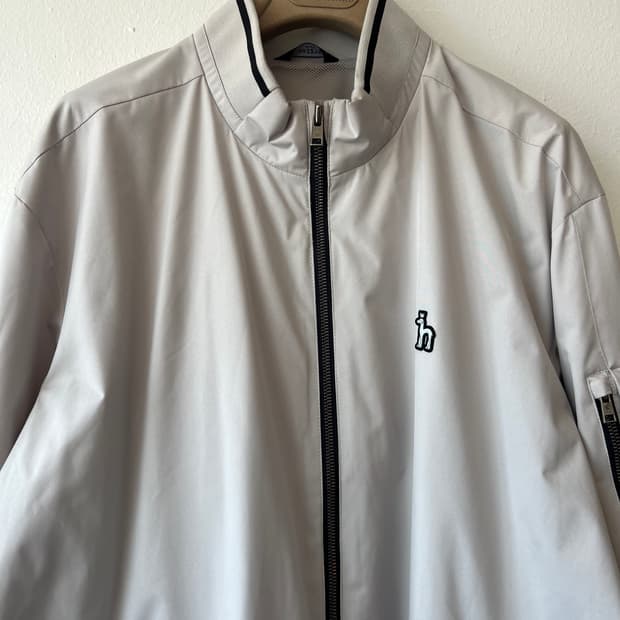 헤지스골프 남성 베이지 바람막이점퍼 매쉬바람막이점퍼