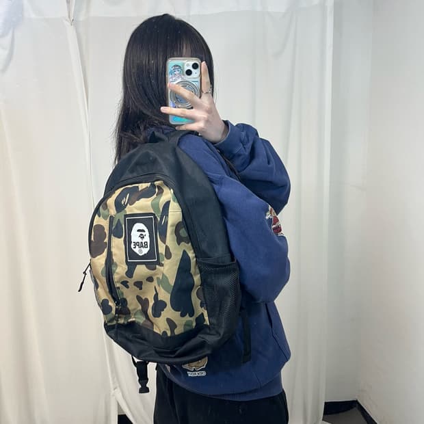 BAPE camo backpack