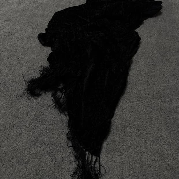 Vintage v-kei punk mood black scarf