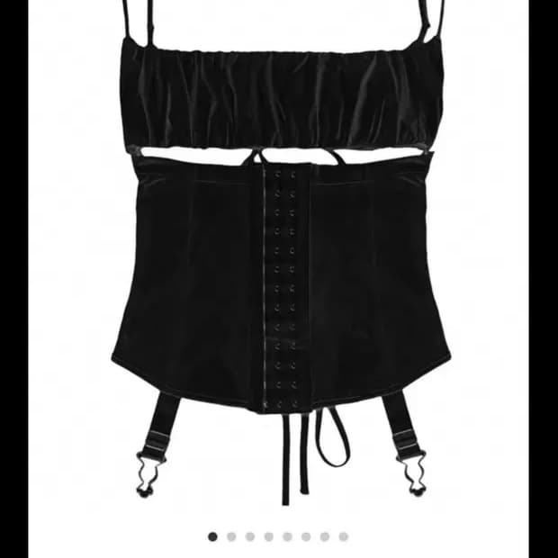 bonnae 본네 lace-up corset top black