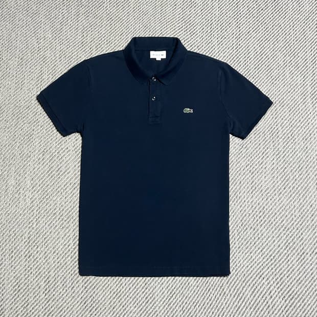 [M] Lacoste 라코스테 네이비 슬림핏 반팔 카라티