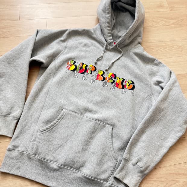 supreme 슈프림 그레이 후드 티셔츠 M 미듐