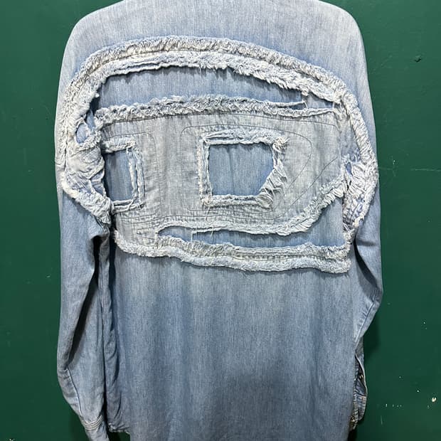 디젤 빅로고 플란넬 데님셔츠자켓 110사이즈