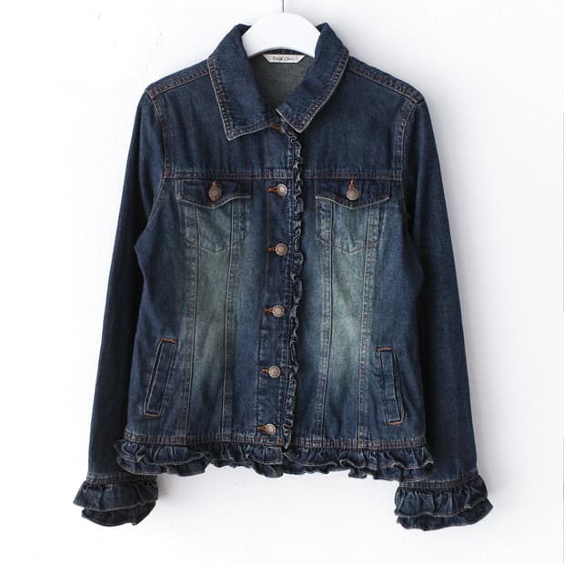 frill denim jacket