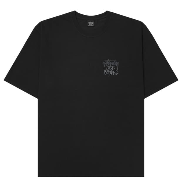 스투시 룩 비욘드 피그먼트 다이드 티셔츠 블랙