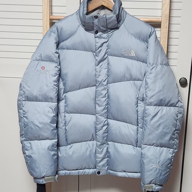 노스페이스 스카이블루 눕시 900 필 파워 패딩 자켓
