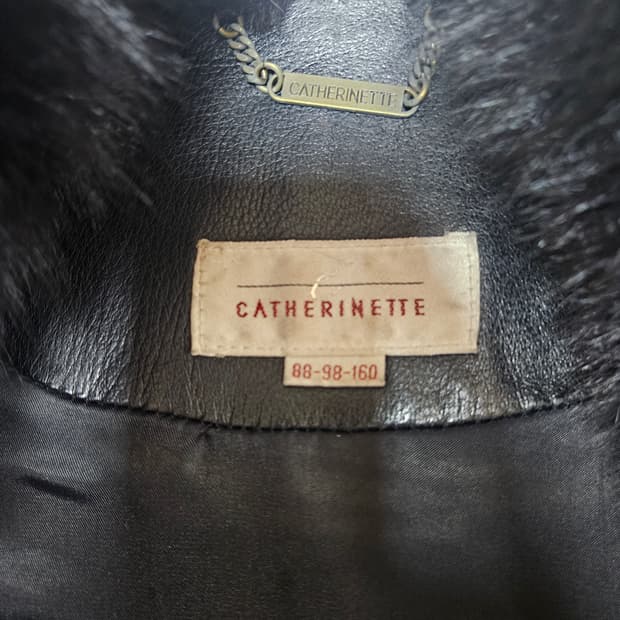 catherinette A라인 가죽롱코트