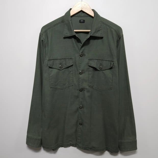 105 UNIQLO 유니클로 긴팔 밀리터리 워크셔츠 카키
