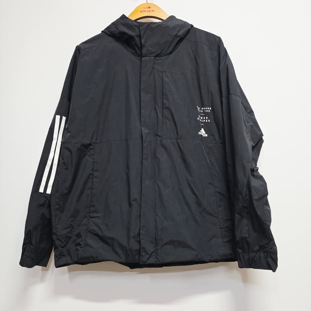 아디다스 블랙  후드 바람막이