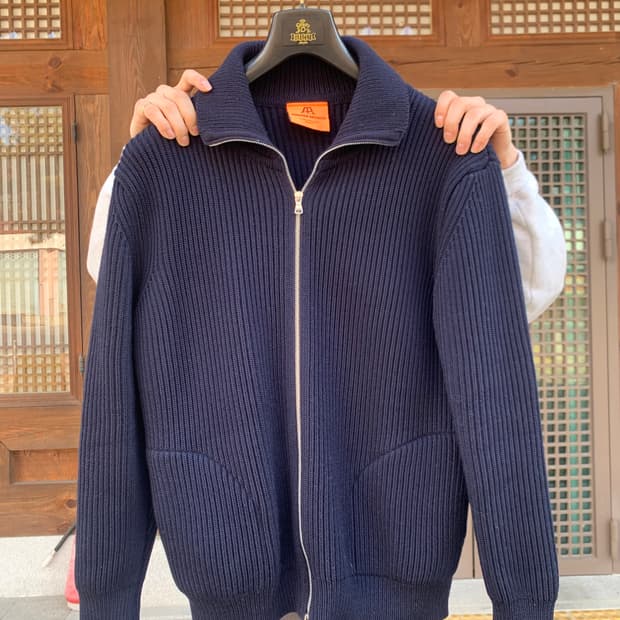 안데르센 안데르센 니트집업 네이비