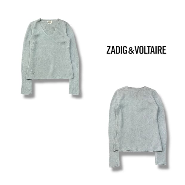  쟈딕앤볼테르 스팽글 브이넥 니트 y14402