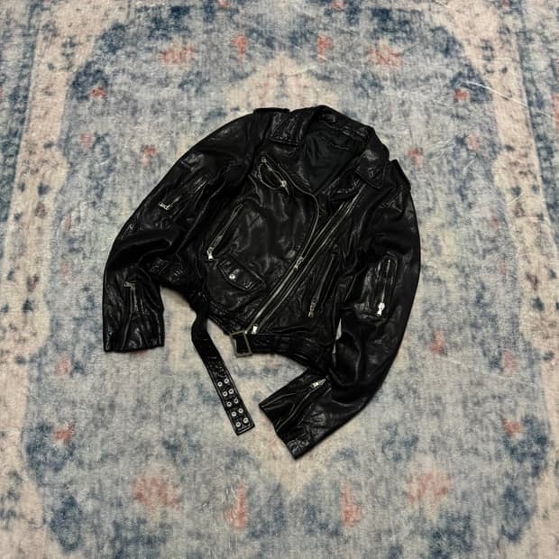 Unknown vegetable lamb skin rider jacket