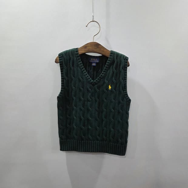 폴로랄프로렌 키즈 케이블 니트 베스트 그린 3T 