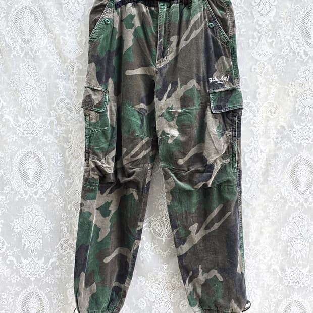 00s 배드보이 카모 코듀로이 조거 팬츠