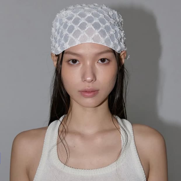 이네기 태슬 스카프 반다나 아이보리