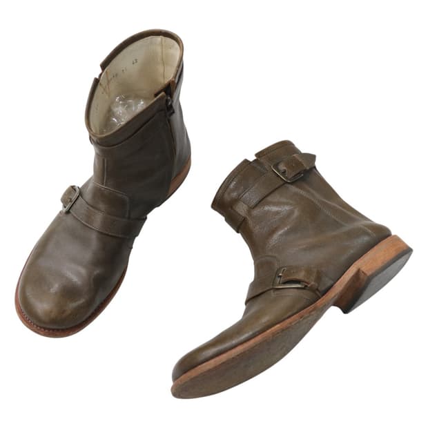 알프레도 바니스터 빈티지 레더 더블 버클 사이드 지퍼 부츠 (42)